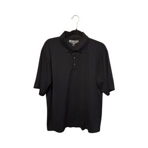 Pebble Beach Black Polo Performance Golf Shirt For Men, Short Sleeve, Size L